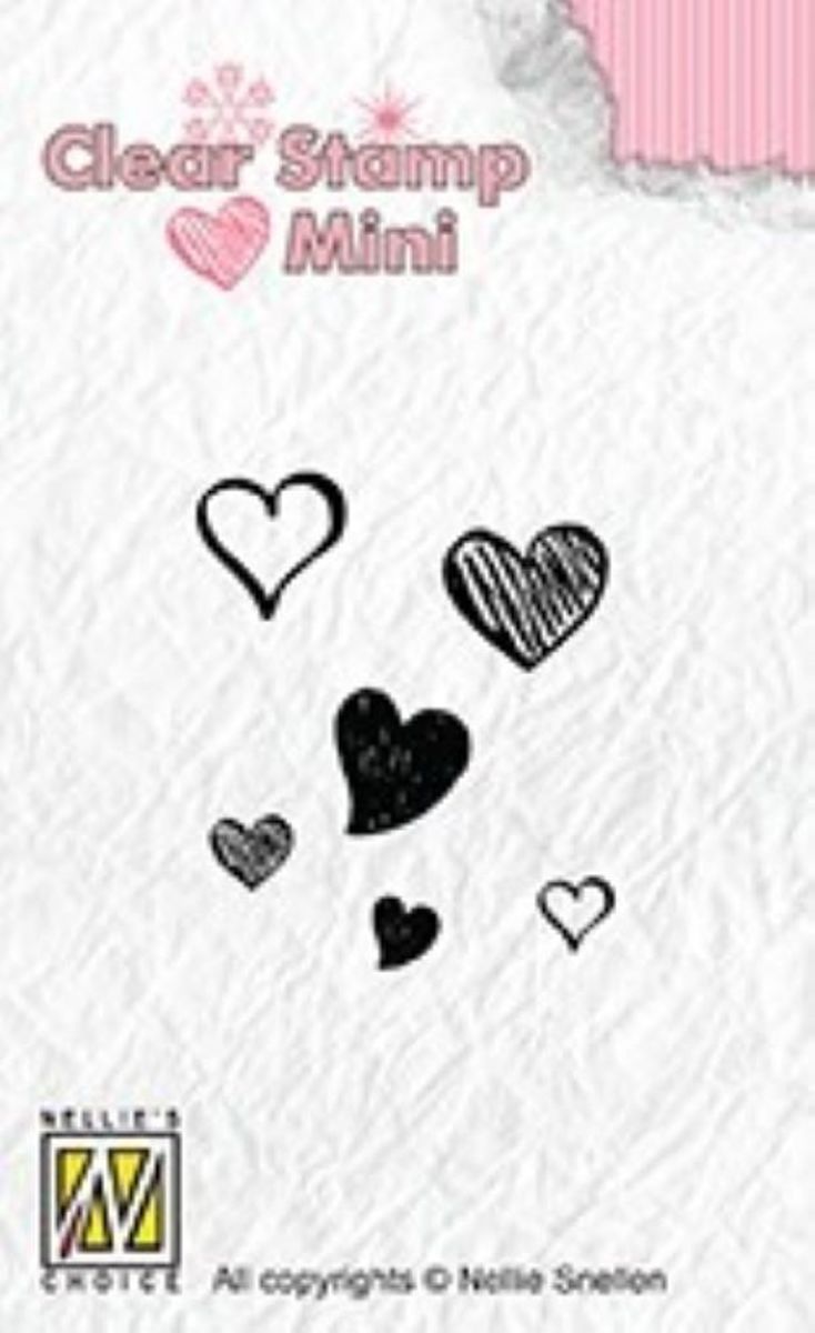 MAFS010 Mini clearstamp stempel hartjes harten Nellie Snellen